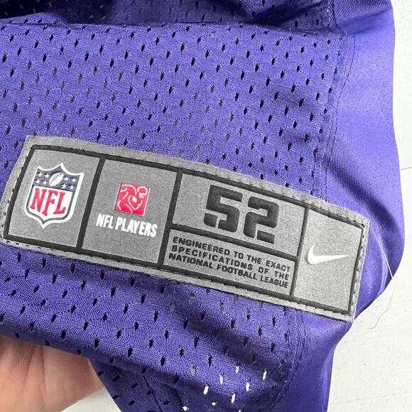 Nike Purple NFL Baltimore Ravens Ray Lewis #52 Home Football Jersey Mens XL - Picture 4 of 7